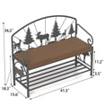 thumbnail image 2 of Industrial Shoe Rack Bench for Entryway, Rustic Upholstered Storage Bench with Shelves, Space-Saving for Small Spaces, 2 of 9