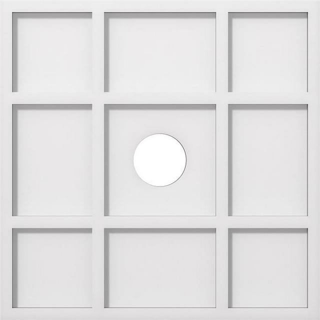 Ekena Millwork CMP18RK-03000 18 in. OD x 3 in. ID Square Rubik Architectural Grade PVC Contemporary Ceiling Medallion