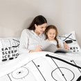 thumbnail image 4 of Feelyou Ice Hockey Theme Bedding Comforter Set 7 Pieces Boys, Teens Sport Queen Bedding Sets, White and Black Queen Sheet Sets, Child Room Decor, 4 of 8