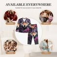 thumbnail image 7 of Picia Colorful Wolf Head A Pattern Women’s Long-Sleeve Sleepwear Set - Soft 2-Piece Loungewear with Pockets, Comfy PJs for Relaxing Nights-Small, 7 of 7