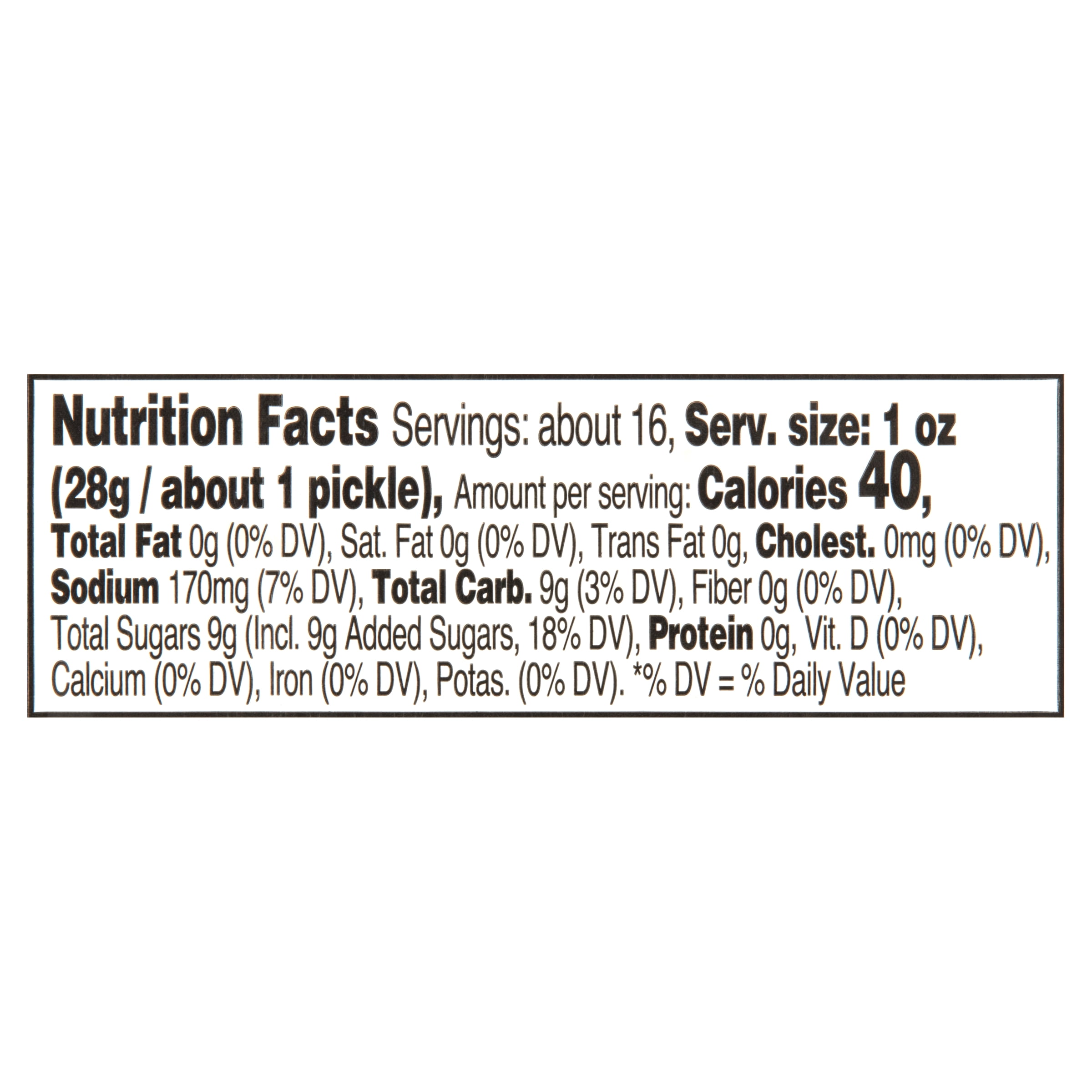 Great Value Whole Sweet Pickles, 24 fl oz