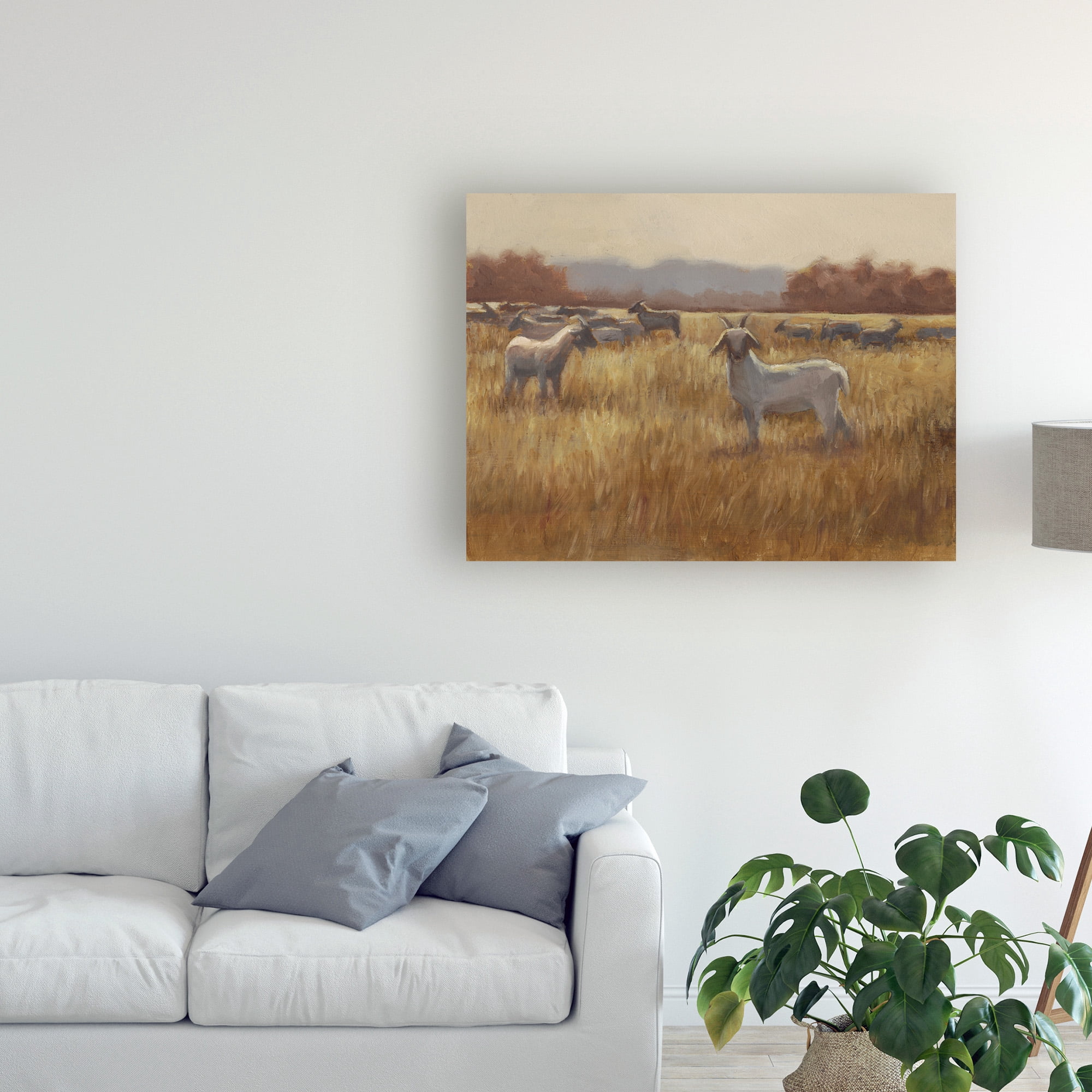 Grazing Goats I' Canvas Art by Ethan Harper