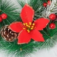 thumbnail image 6 of Gustave 12.6in Artificial Christmas Wreath Hanging Pine Needle Wreath with Pine Cone, Red Berry and Poinsettia Ornament for Front Door Holiday Xmas Decor, 6 of 8