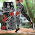 thumbnail image 1 of Ensemble de Vêtements de Sport pour Femmes Ensemble 3d Ensembles d'Entraînement Ensemble 2 Pcs Tenue Florale Noir Blanc Spandex Yoga Mise en Forme Tennis Évacuation de l'Humidité Sport Vêtements de Sport Haut, 1 of 2