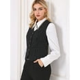 thumbnail image 4 of DARING DIVA Women's Pinstripe Waistcoat Button Down Vintage Striped Vest M Black, 4 of 6