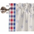 thumbnail image 5 of Kitchen Curtains Valances for Small Windows, Independence Day USA Flag Short Curtain Valance for Living Room, Red Blue White Flowers in A Bottle Rod Pocket Blinds Window Printed Drapes 54x18 Inch, 5 of 6