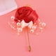 thumbnail image 4 of EeaseMX 2 broches creativos de perlas, modernos, de imitación de flores, para ojal, para ropa, decoración de banquetes de boda, novias y novios (rojo), 4 of 7