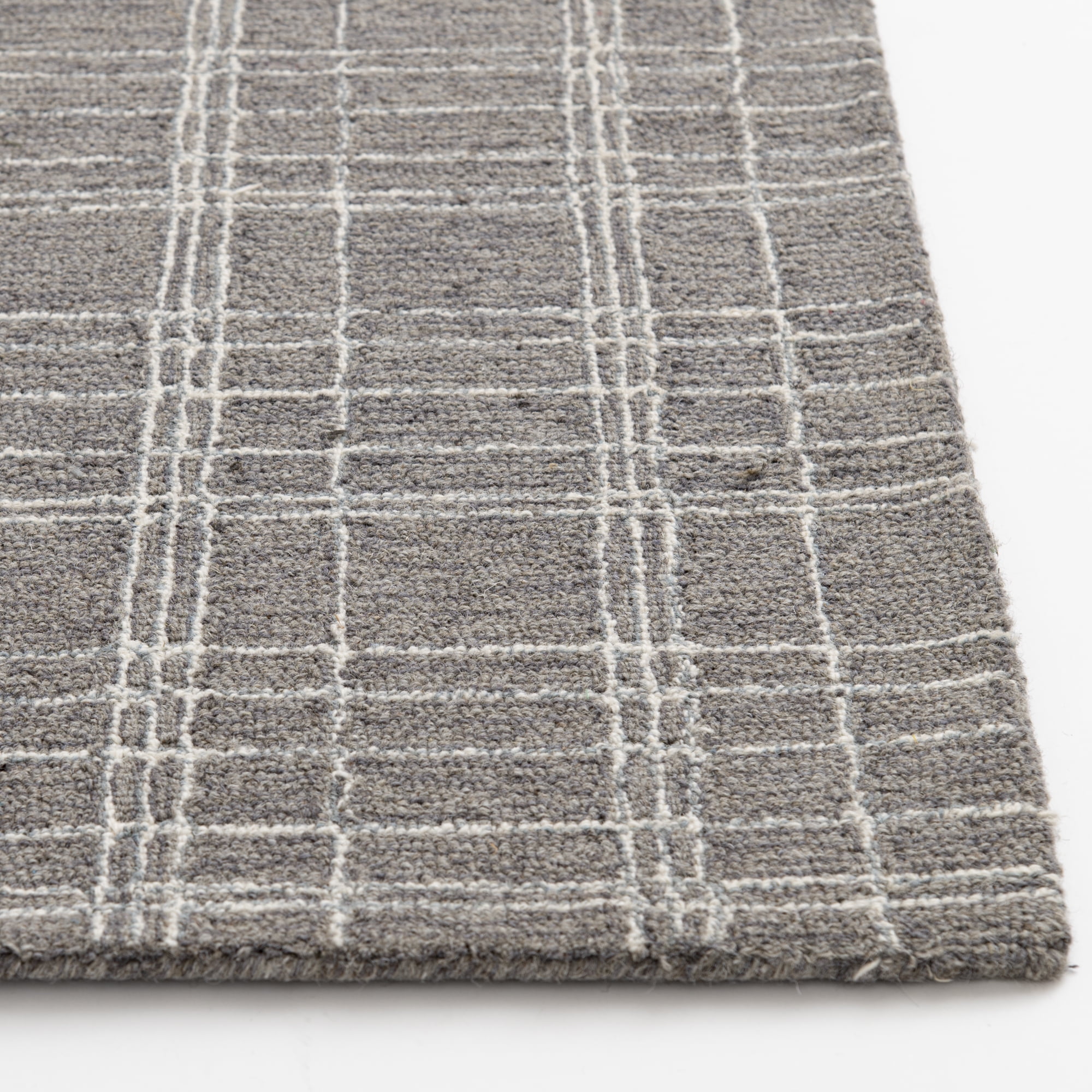 Better Homes & Gardens Grey Plaid Wool Indoor Area Rug, 5x7