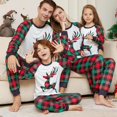 thumbnail image 1 of Conjunto de pijama de Navidad para padres e hijos, ropa de dormir de manga larga con cuello redondo y estampado a cuadros de alce de dibujos animados, novedad de 2023, 1 of 3