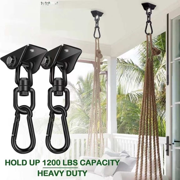 Vruelia 2Pcs Swing Hangers,1000 LB Heavy Duty 304 Stainless Steel Swing Hardware 360° Swivel Swing Hook for Yoga Swing Hammock Chair