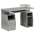 thumbnail image 1 of Pemberly Row Engineered Wood 2-Drawers Computer Desk with Keyboard Tray in Gray, 1 of 14