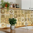 thumbnail image 3 of Mi Alma Peel & Stick Tiles - Brown Yellow Floral Vinyl Backsplash 12x12, 3 of 11
