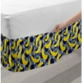 thumbnail image 2 of Colorful Bed Skirt, Repetitive Banana Pop Art Pattern with Retro Background, Elastic Bedskirt Dust Ruffle Wrap Around for Bedding Decor, 4 Sizes, Yellow Dark Blue Grey, by Ambesonne, 2 of 2