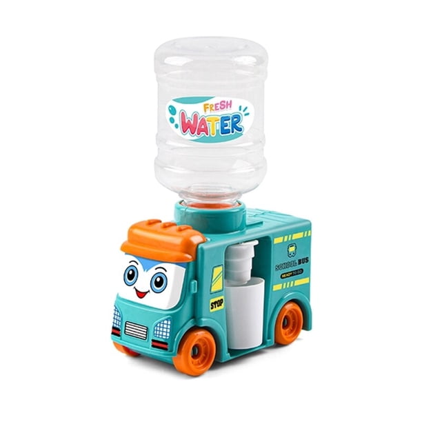 Mini dispensador de agua en forma de autobús para niños, juguete para beber agua fría/caliente, E65D