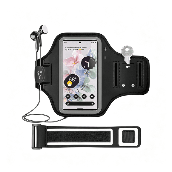 TEYMCRU Pixel 10 9 Pro Armband,Water Resistant Gym Running Workouts Phone Arm Band for Google Pixel 10Pro 9Pro 10 9 8 7 9A 8A 7A (Black) Secure Running Armband Phone Holder