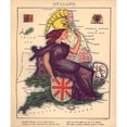 thumbnail image 2 of Vintage Maps 20x23 Black Modern Framed Museum Art Print Titled - Anthropomorphic Map of England, 2 of 4