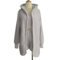 thumbnail image 5 of Mifsaly Plus Size Pajama Set Women Fuzzy Fleece 3 Piece Pjs Sleeveless Crop Tops Open Front Long Cardigan Sleepwear Hooded Teddy Coats Soft Cozy Shorts Pants 2025 Trendy Homewear Matching Outfits, 5 of 6