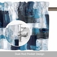 thumbnail image 6 of Abstract Blue Valance Curtain for Windows Black White Color Block Geometric Oil Painting Rod Pocket Curtain Valances Short Window Treatments Panels for Kitchen Bathroom Laundry Basement 56 x 16 Inch, 6 of 9
