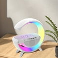thumbnail image 2 of Lampe de Chevet à DEL avec Fonction de Chargement, Lumière d'Ambiance, Chargeur Sans Fil 15 W, Lampe de Bureau à DEL avec Haut-Parleur Bluetooth, Veilleuse à Intensité Réglable, Réveil Lumineux pour Chambre, Décoration Intérieure, 2 of 10