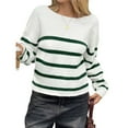 thumbnail image 1 of Suéter Corto de Cuello Redondo para Mujer, Larga, Tejido Grueso, Estilo Jersey, Ideal para Otoño Verde y L, 1 of 7