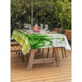 thumbnail image 2 of Easter Bunny Outdoor Tablecloth - 52x70 Inch Rectangle Dining Table Cover, Spring Garden Floral Botanical Gray Plaid Waterproof Outdoor Table Cloth with Umbrella Hole & Zipper for Picnic/Patio/Party, 2 of 7