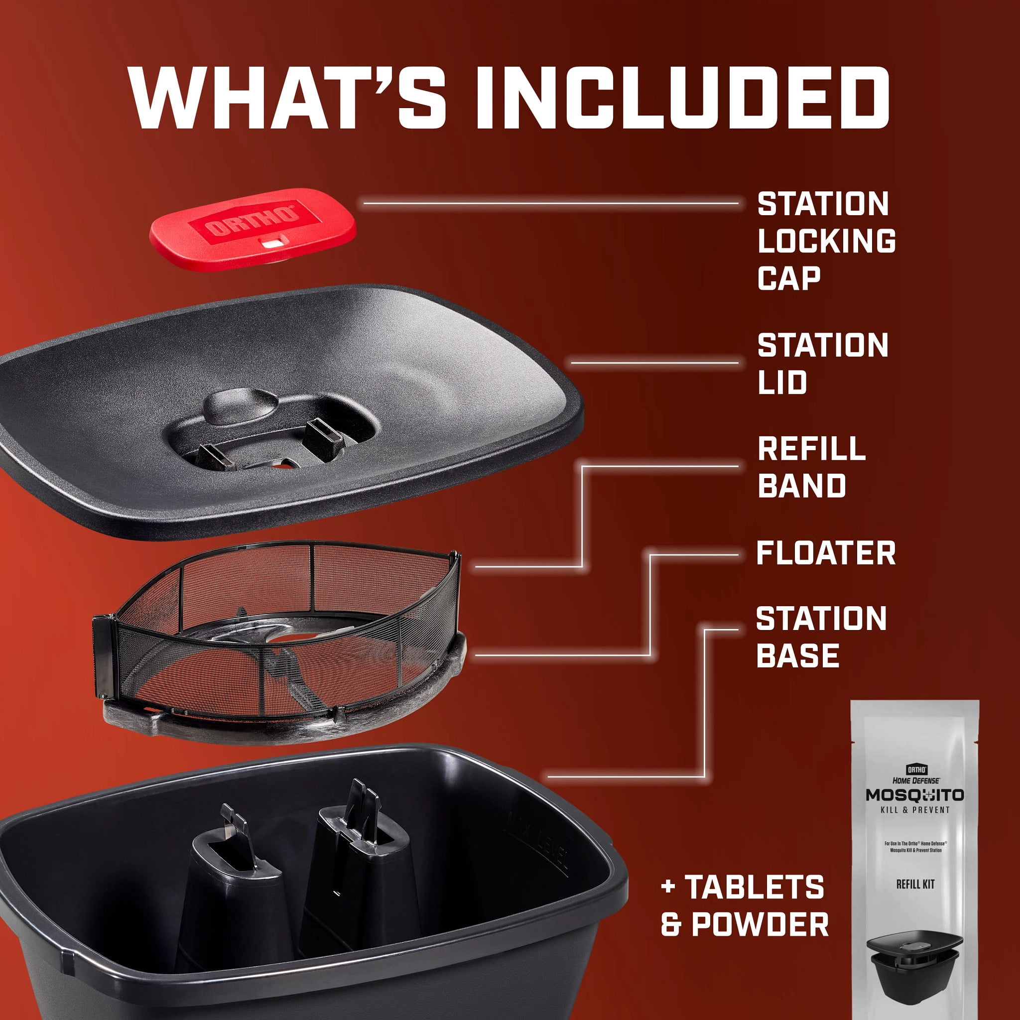 Ortho Home Defense Mosquito Kill and Prevent, 1 Mosquito Station with 1 Refill Band