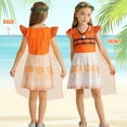 thumbnail image 3 of Benylion Princess Moana Dress With Cape Girls Birthday Party Cosplay Costume Toddler Ruffle Sleeve Fancy Outfit for 11-12 Years, 3 of 6