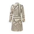 thumbnail image 3 of Seyurigaoka Women Juniors Elegant Printed Shirt One Piece Dress, Lapel Buttoned Neck Long Sleeve, 3 of 9