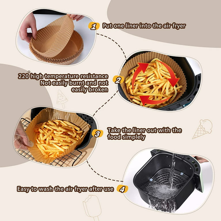 TKing Fashion Air Fryer Pad Paper Food Baking Paper High Temperature  Resistant Fryer - Brown 