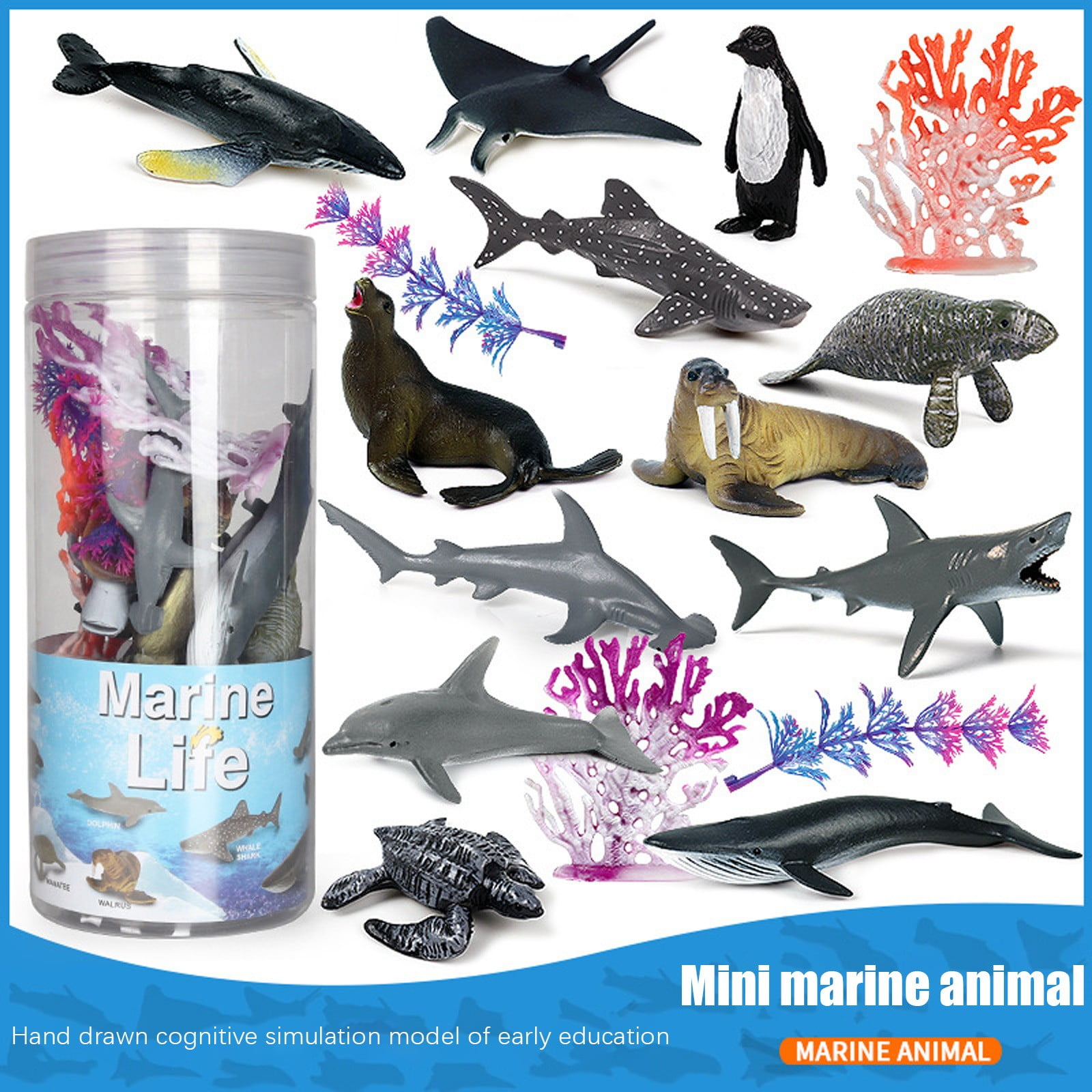 Jouets & Jeux 12 Ensembles de Simulation Colorée de Volaille et Mini Modèle d'Animal Océan Costume Ornements Yjy