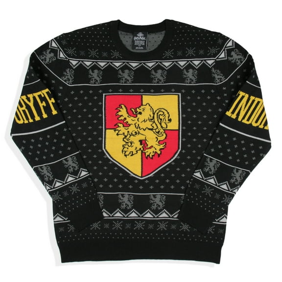 Harry Potter Men's House Crests Ugly Christmas Sweater - Gryffindor, Slytherin, Ravenclaw, Hufflepuff Available