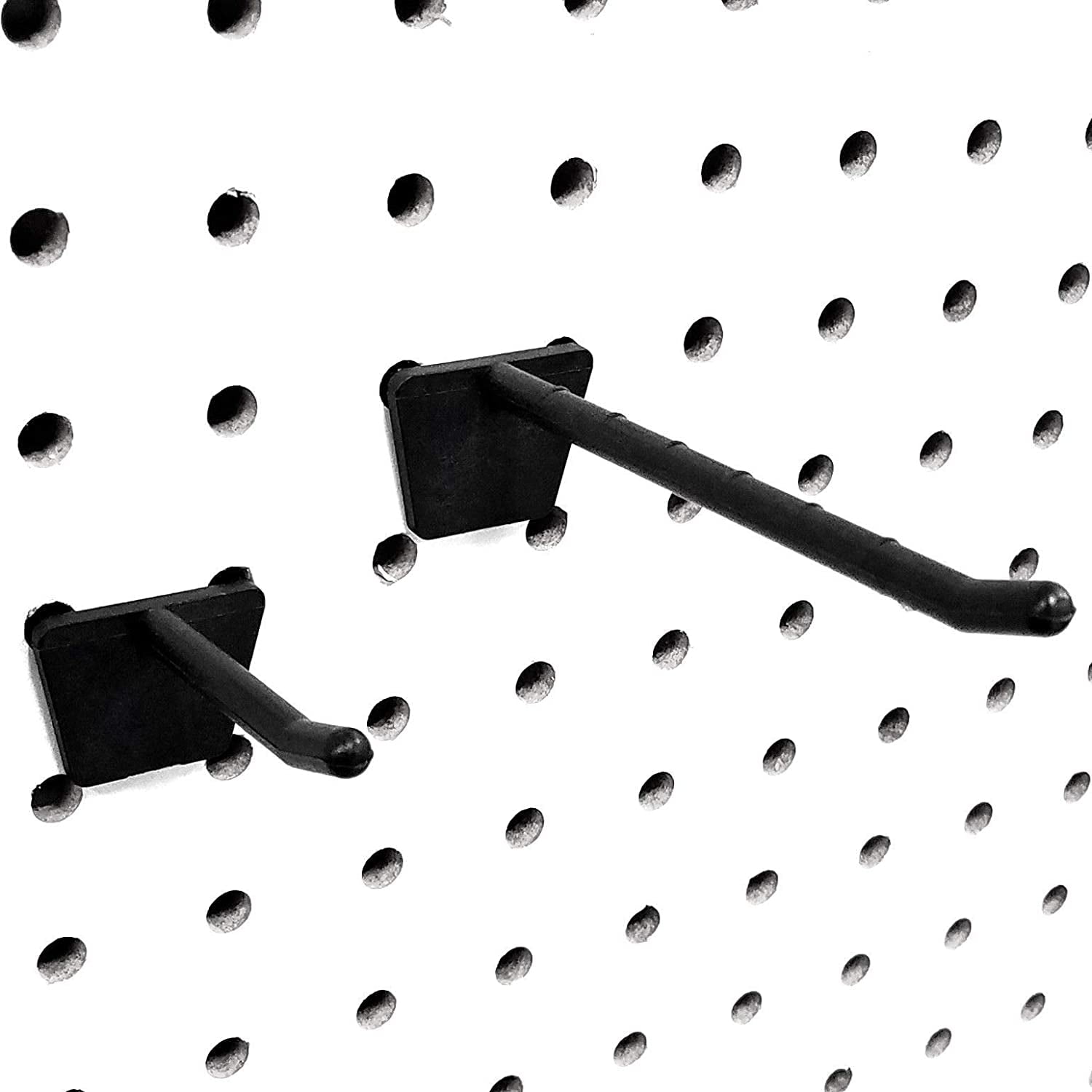 2" Plastic Economy Peg Hooks for Slatwall and Pegboard, Black, 200 Pack