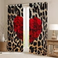 thumbnail image 2 of Cheetah Print 30%-50% Blackout Curtains,Southwestern Leopard African Big Cat Curtains & Drapes,Jungle Tropical Animal Window Curtains,Romantic Red Rose Window Treatments, 2 of 6