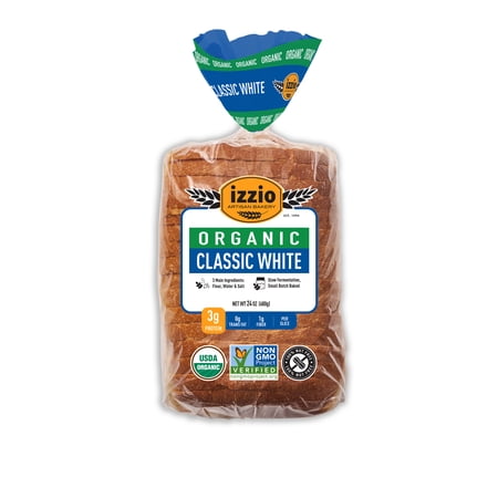 Izzio Organic Classic White Sandwich Bread, 24oz