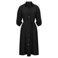 thumbnail image 4 of Utoimkio Shirt Dress for Women Casual Button Down Long Sleeve Turndown Collar Belted Midi Dresses for Women Fall Daily Short Dress, 4 of 8