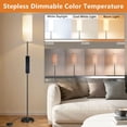 thumbnail image 3 of Kisportee Lámparas de Piso de 67" para Sala de Estar, 3000K-6500K, Lámpara Alta Moderna Regulable de Pie con Control Remoto y 3 Colores, Bombilla LED Incluida, Beige, 3 of 11