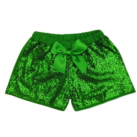 Wenchoice Green Sequins Bow Shorts M(3-4Y)