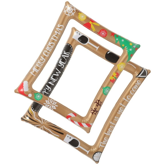 Soimiss Christmas Photo Booth Props Frame Inflatable Photo Booth Frame Pvc Assorted Color 1Pcs