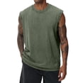 thumbnail image 5 of Men’s Sleeveless Tank Top Distressed Acid Wash Oversized Crewneck Loose Summer Tee, 5 of 8