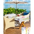 thumbnail image 5 of Hokiten Outdoor Tablecloths with Umbrella Hole & Zipper, Colorful Botanical Tablecloth Rectangle 60x84 Inch, Spring Floral Weeping Watercolor Waterproof Table Cloth, Patio/Pool/Picnic Table Covers, 5 of 7