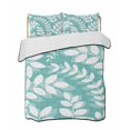 thumbnail image 2 of Quilts Full Size, Teal Green Leaves Soft Comforter Bedding Set for Bed, Farmhouse Botanical Branch Vintage Boho Leaf Lightweight Quilted Bedspread with Pillow Cover(2 Pieces) All Season, 78x90 Inch, 2 of 9