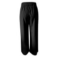 thumbnail image 3 of Rhuody Pants For Womens High Waist Wide Leg Business Trousers Flowy Slacks Solid Color Long Palazzo Pants Retro Clothing Black Xl, 3 of 3