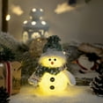 thumbnail image 2 of UYUH Lighted Snowman Doll with Green Knit Hat, 7.7 Inch Plush Doll Christmas Tabletop Decor, Plush Figurines for Indoor Holiday Home Decorations, 2 of 8