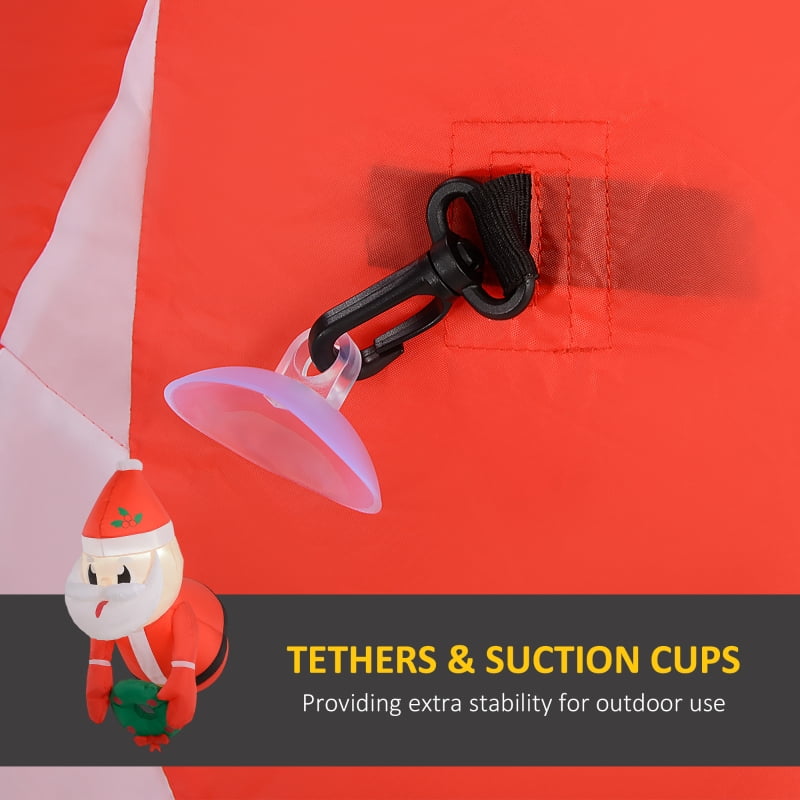Alvantor Christmas Inflatables Hanging Santa with Wreath & LED Lights 18.1"x29.5"x41.3" Red/White