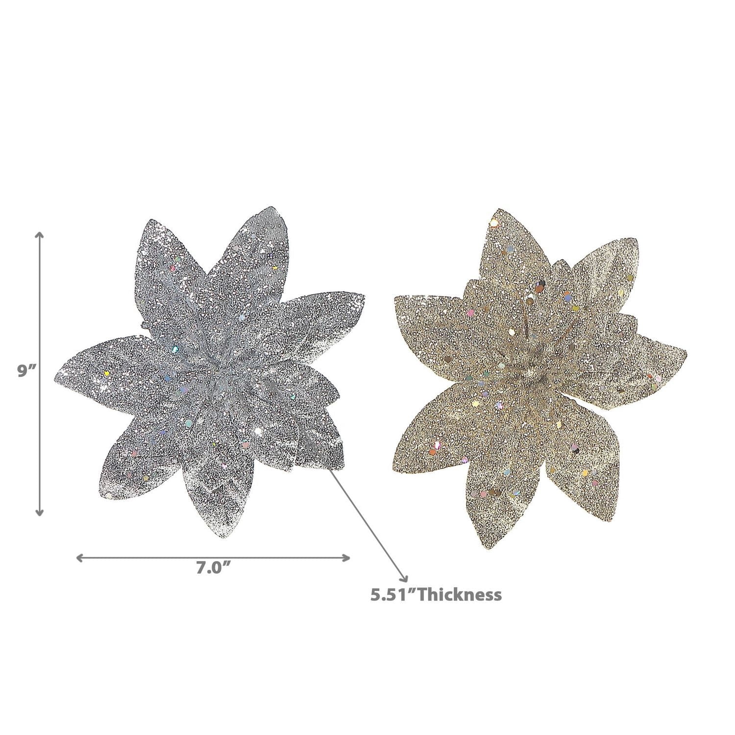 Pince À Poinsettia Pailletée - Lot De 12