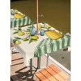 thumbnail image 2 of Outdoor Tablecloth with Umbrella Hole for Patio/Picnic/Party/Camping, Lemon Vase Summer Waterproof Table Cloth Square Cover Washable, Spring Fruits Green Striped (60"x 60"), 2 of 8