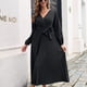 thumbnail image 4 of Vestido De Otoño, Vestido De Color Puro Para Mujer Para Oficina ANGGREK Otros, 4 of 6