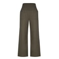 thumbnail image 5 of ZQUUVOU Women's Casual High Waist Elasticity Wide Leg Pants Trousers With Pocket Brown, 5 of 7