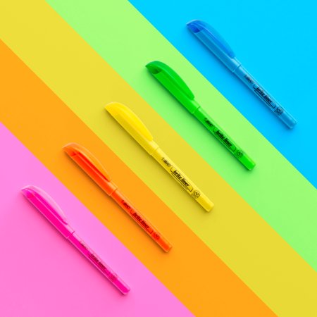 BIC Brite Liner Highlighters, Chisel Tip, Assorted Colors, 5 Count - Image 10