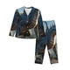 thumbnail image 1 of Fotbe Wild Blue Cool Dragon Conjunto de Pijama de Manga Larga para Mujer con Estampado, Ropa de Dormir de 2 Piezas, Conjunto de Casa Suave y Cómodo con Bolsillos-Large, 1 of 7